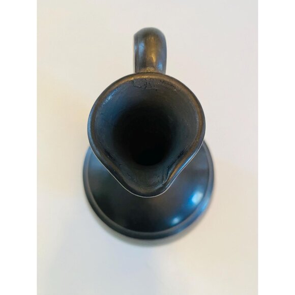 Vintage Lama Oaxaca Mexico Black Clay Pitcher Mexican Art Pottery Signed Pottery - Picture 7 of 9